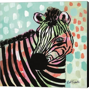 Great Art Now Wilma the Zebra by Kait Roberts, Canvas Wall Art, 12W x 12H