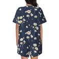 thumbnail image 3 of Qekee Daisies Flowers Women's Pajama Set Short Sleeve Sleepwear Summer Home Wear with Pockets Soft Short Sleeve Shirt - Daisies Flowers, 3 of 9