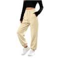 thumbnail image 5 of Xaqiouau Womens Jogger Sweatpants High Waisted Drawstring Lounge Pants Casual Athletic Joggers Soft Fleece Sweatpants with Pockets, 5 of 9
