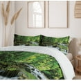 thumbnail image 6 of Ambesonne Forest Duvet Cover Sets, Tropic Mountain Stream, 2-King, Green Brown, 6 of 7