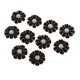 thumbnail image 5 of 10 piezas de botones planos de cristal con forma de flor de perlas y diamantes de imitación de 10 pétalos para joyería negro + perla, 5 of 9