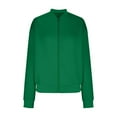 thumbnail image 4 of iHPH7 Light Jackets for Women Baggy Jacket Textured Jacket Women Womens Bomber Jacket Baseball Jacket Stand Collar Jacket Women Fall Fashion Green XL, 4 of 6