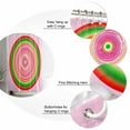 thumbnail image 5 of Circle Pattern Shower Curtain Set ，Waterproof Fabric Shower Curtains Vintage Pink Green Red Stripes Texture Shower Curtains for Bathroom,Bathroom Decor 60"x72", 5 of 7