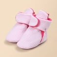 thumbnail image 2 of Quealent Baby Booties Cozy Fleece Slippers Soft Baby Shoes With Gripper Soles, Winter Infant Newborn Crib Sock Shoe Warm Footwear First Walkers Light Pink for Size 4.5, 2 of 7