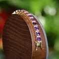 thumbnail image 3 of Bluebelljewels 14K Yellow Gold Finish Oval Cut Purple Cubic Zirconia Exclusive Tennis Bracelet, 3 of 3