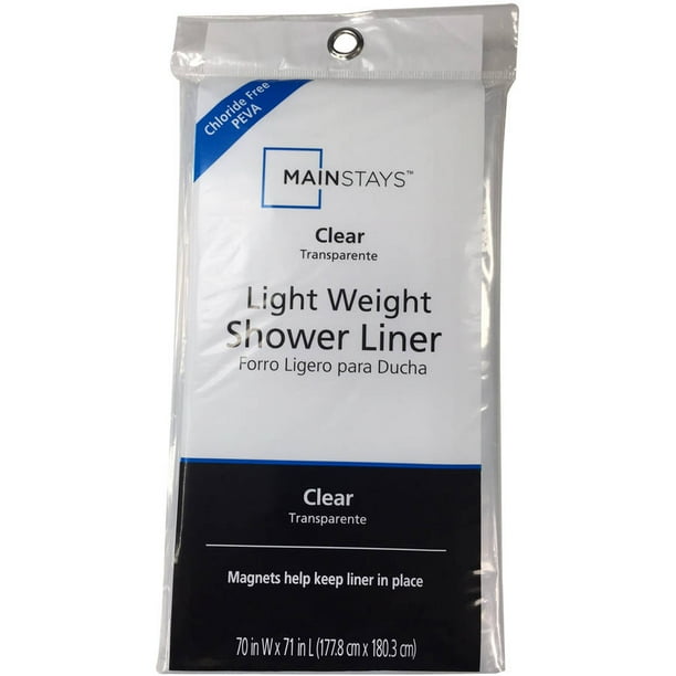Mainstays Light Weight Clear Shower Liner, 1 Each