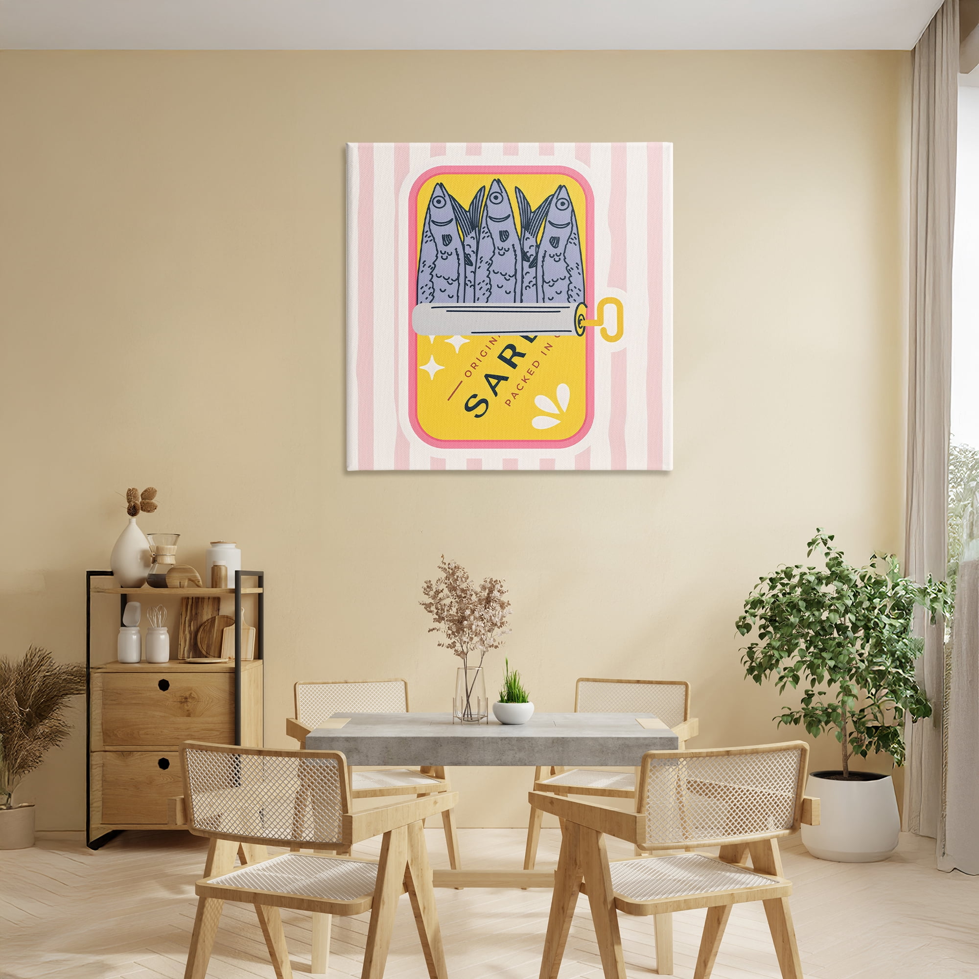 Stupell Industries Yellow Sardine Tin Canvas Wall Art, design by Creative Studio