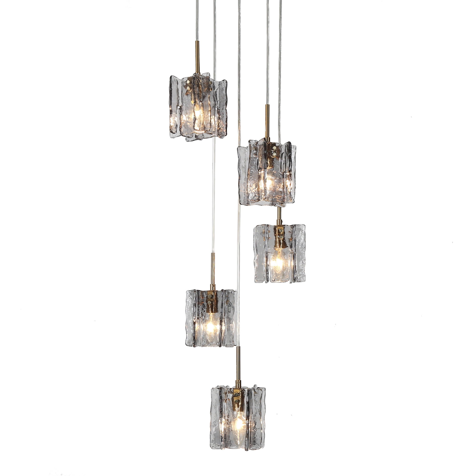 LNC Tucana 5-Light Matte Black Modern/Contemporary Led Crystal Chandelier