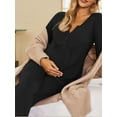 thumbnail image 3 of Avidlove Maternity Nursing Pajamas Set Labor Delivery Breastfeeding Sleepwear Long Sleeve Top and Long Pants Pjs Pregnancy Sleepwear, 3 of 7