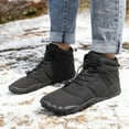 thumbnail image 2 of adviicd Men's Winter Boots Winter Hike Footwear Barefoot Boots,Warm Zero Drop Snow Boot Slip On Barefoot Boots Men Wide Waterproof Hiking Boots (Black,10.5), 2 of 6