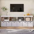 thumbnail image 4 of Pinmoco 5-Cube Reversible Open LED Kids Toy Storage Organizer with Three Fabric Drawers for Playroom Storage, White, 4 of 10