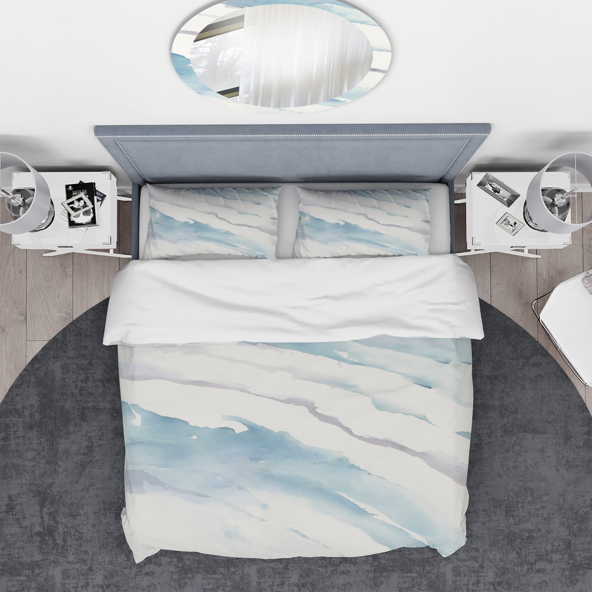 Designart 'Modern Abstract Drift' Geometric Duvet Cover Set