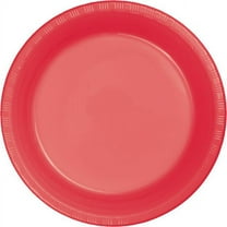 Touch of Color Plastic Banquet Plate, 10", Coral, 20 Ct