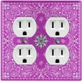 thumbnail image 1 of Metal Light Switch Plate Cover Pink Floral Bandana Paisley Tile Pattern TIL048, 1 of 13