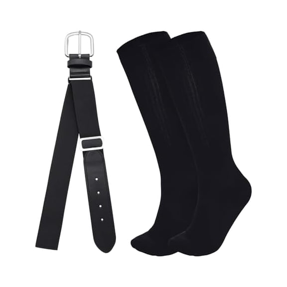 Eryueer Youth Baseball Socks and Belt Combo Set Softball Baseball Socks and Elastic Waist Belt for Youth Boys Girls