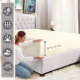 thumbnail image 3 of Pizuna Pure 100% Cotton Fitted Sheet Queen Ivory, Luxurious 400 Thread Count Long Staple Cotton Sateen Queen Fitted Sheet Only Deep Pocket Fit 15" (Combed Cotton Fitted Sheet -1PC), 3 of 4