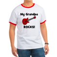 thumbnail image 1 of CafePress - My Grandpa Rocks! (Guitar) - 100% Cotton Ringed T-Shirt, 1 of 1