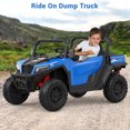 thumbnail image 2 of 24V Ride On Dump Truck, Ride On Car with Remote Control, Electric Dump Bed and Extra Shovel, Ride On Tractors Car with Music Player, Key Start for Safety, Gift for Kids,Blue, 2 of 8