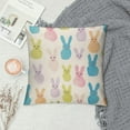thumbnail image 2 of JEUXUS  Easter Pillow Covers Colorful Bunny Rabbit Decorative Square Pillow Cases Spring Farmhouse Throw Pillows  Farmhouse Home Decor for Sofa Couch Living Room Bedroom, 2 of 5
