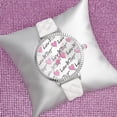 thumbnail image 4 of Luv Betsey Women's Silver Dial with Black and Pink Glitter on Silver Case and White Quilted Strap Watch, 4 of 8