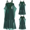 thumbnail image 1 of Womens Halloween Costumes 2024 Cosplay Gothic Dresses Womne Plus Size Cold Shoulder Butterfly Sleeve Halloween Dress, 1 of 5