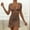 Coffee, variant on TMOYZQ Women's Mini Tie Front Cut Out Ruffle Mini Dress V Neck Short Sleeve Bodycon Dresses