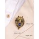 thumbnail image 3 of 1set Cool Vintage Gold Wolf Head Shaped Brooch In Gift Box, Suitable For Men's Daily Wear, 3 of 5