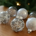 thumbnail image 2 of 6pcs, 6cm/2.36inch Christmas Ball Ornaments Set for Xmas Tree, Shatterproof Plastic Hanging Holiday Balls for Festive Christmas Party,  Sliver, 2 of 7