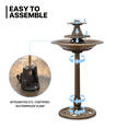 thumbnail image 7 of MoNiBloom 35" Outdoor Pedestal Water Fountain and Birdbath, Waterfall with Recirculating Pump, for Garden Patio Backyard Décor, Bronze, 7 of 7