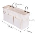 thumbnail image 4 of Bolsa de cama organizadora con gancho de alambre bolsa colgante bolsa de almacenamiento de cama alta para libros, revistas, teléfonos móviles, almacenamiento de auriculares en la cama (blanco) Adepaton LKX-1433, 4 of 9