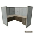 thumbnail image 4 of GOF 1 Person Workstation Cubicle (5.5’D x 6.5’W x 5’H) / Office Partition, Room Divider (60"H Cubicle with Desk, Walnut), 4 of 4