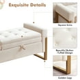 thumbnail image 2 of Aemeios 67" Velvet Storage Bench for Bedroom End of Bed with Double Lids Storage and Gold Legs, Cream, 2 of 9