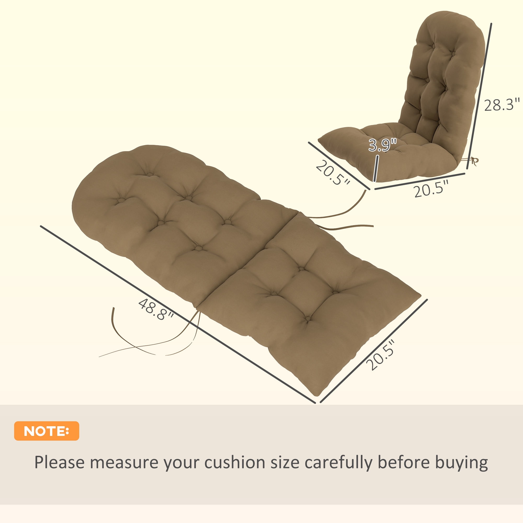 Alvantor Adirondack Chair Cushions Set of 2 High Back Patio Cushions for Adirondack Chairs, Khaki
