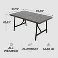 thumbnail image 3 of Four Seasons Courtyard Norwalk Slat Top Aluminum All Weather Dining Table, 3 of 8