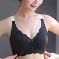 thumbnail image 2 of Hjtefg Women's Soft Full Coverage Wireless Bra Lace Edge Non Padded Seamless Lightweight Comfort Pullover Sleep Yoga Sports Bralette,Color: S2-Black Size: XL, 2 of 7