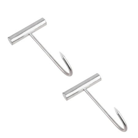 

2 Pcs Pork Hook Metal Clothes Hanger Hangers Kitchen Meat Hooks Pot Butcher Use Ham Heavy Duty