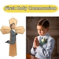 thumbnail image 4 of Baptism Gifts for Boys - 7.7 Inch Gold Praying Baby Wall Cross for First Holy Communion, Christening, and Baptism, Religious Wall Decor for Godparents' Baby Gifts, 4 of 9