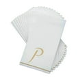 thumbnail image 2 of Fonteme Linen-Feel Guest Towels | 14 Gold Letter 'COFF' [ק] White Paper Dinner Napkins, Cursive Hebrew Font, air-laid Material [14PK], 2 of 3