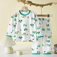 thumbnail image 2 of TOWED22 Toddler Baby Girls Clothes Set Ruffle Knit Ribbed Long Sleeve T-Shirts Tops+Pants 2Pcs Outfits Fall Winter Clothes Size:9-12 M,Color:Green, 2 of 4