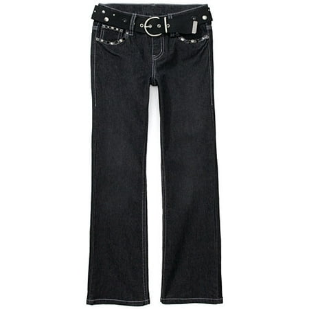 Girls' Gem and Rivet Jeans With Canvas Belt