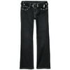 Faded Glory Fg Black Belted Emb Jeans
