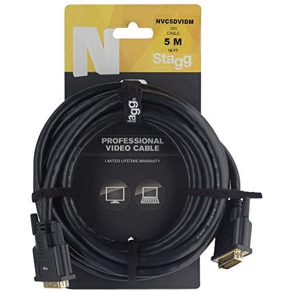 Stagg Câble à Double Liaison NVC5DVIDM 12 Pouces DVI