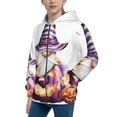 thumbnail image 2 of Rocae Halloween Gnome With Pumpkins for Zip Up Hoodies for Teen Sweatshirt with Hood-Medium, 2 of 6
