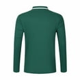 thumbnail image 6 of QUNYINEY Casual Mens T-Shirts Solid Green Long Sleeve Collared Tops Drop Shoulder with Pocket Loose Button Pullover T-Shirts, 6 of 9