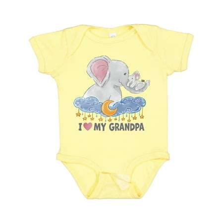 

Inktastic I Love My Grandpa Cute Elephants with Moon and Stars Gift Baby Boy or Baby Girl Bodysuit