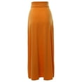 thumbnail image 3 of A2Y Women's Basic Foldable High Waist Floor Length Maxi Skirts Desert Mustard XL, 3 of 5