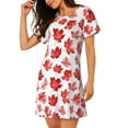 thumbnail image 2 of Naloa Realistic Maple Leaf Print Women Nightgowns,Womens Loungewear,Short Sleeve Sleepwear,Comfy Ladies Nightdress, 2 of 6