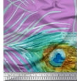 thumbnail image 1 of Soimoi Polyester Crepe Fabric Peacock Feather Print Sewing Fabric Yard 42 Inch Wide, 1 of 3