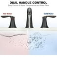 thumbnail image 3 of Bathroom Faucet, 8 Inch Bathroom Faucets for Sink 3 Hole, Widespread Brushed Nickel Bathroom Faucet with Pop up Drain and cUPCLe-adFree Hose, 3 of 6