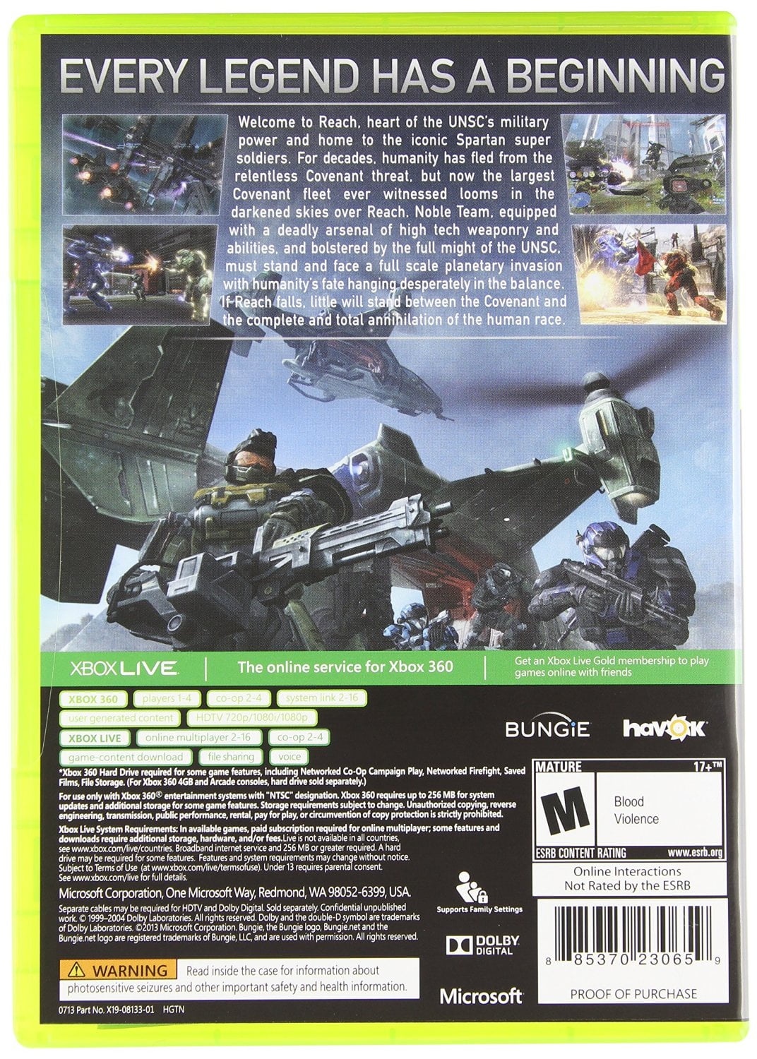 Halo Reach Xbox 360